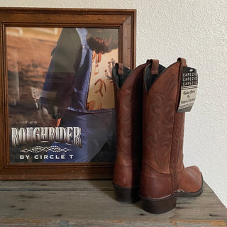 Braided Brown Cowboy Boots - Men’s 7.5 & 8.5 / Women’s 9 & 10