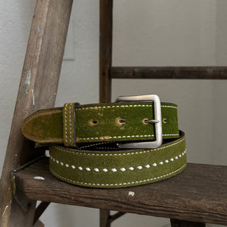 Green Suede Belt - Sizes 35” - 37”
