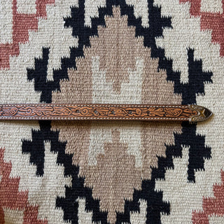 Western Tooled Leather Belt 25” - 28”