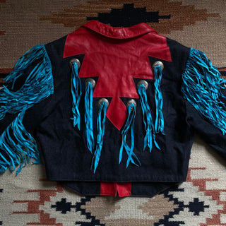 Vintage Race Track Cowgirl Fringe Jacket, Medium for Women
