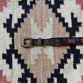 Black Beaded Western Belt - 27” - 29”