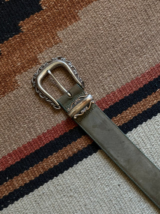 Vintage Sage Green Cowgirl Brighton Belt, Size 26 inch  / 27 inch / 28 inch waist for Women