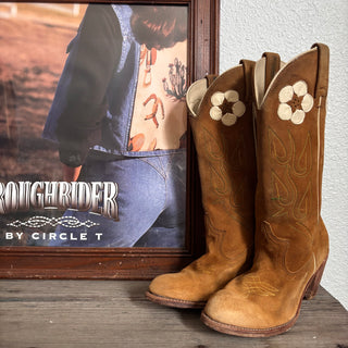 Vintage Acme Flower Power Cowboy Boots, Women’s 7
