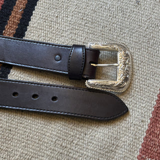 Black Leather Concho Belt - 25” - 28”