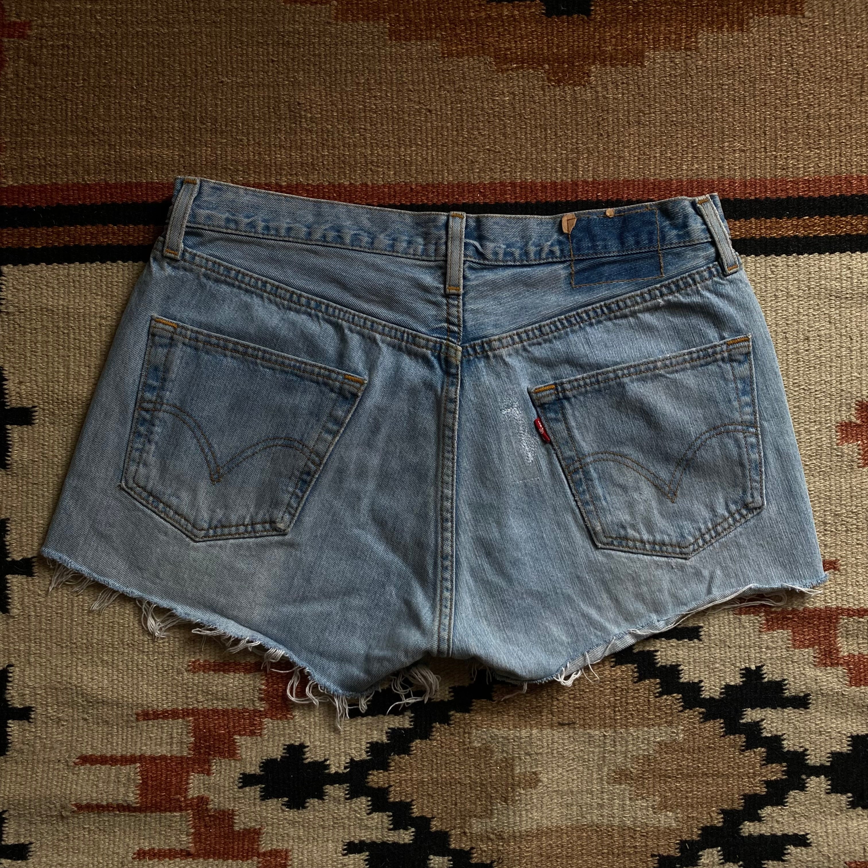 Faded Blue Cutoff Levi Shorts 33”