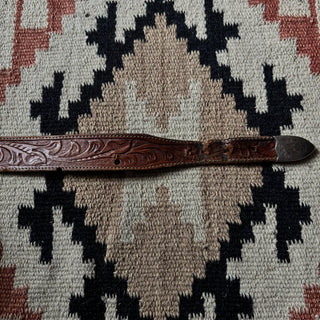 Tooled Leather Western Belt - 35” - 37”