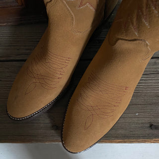 Honey Suede Texas Cowboy Boots - Women’s 6, 6.5, 7 & 7.5