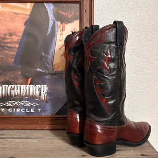 Vintage Dan Post Fire Inlay Cowboy Boots, Women’s 7