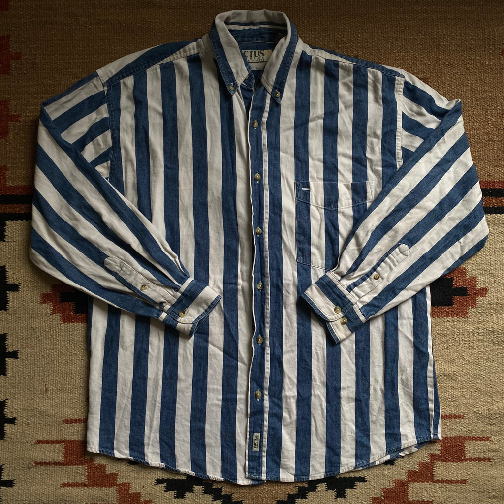 Striped Western Button Up - Medium