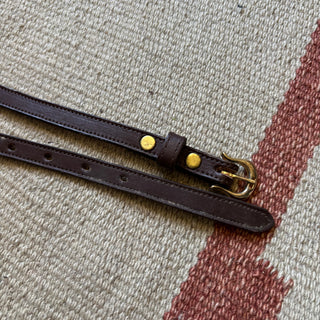 Thin Brown Leather Belt - 30” - 35”
