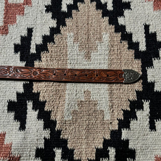 Tooled Leather Belt - 21” - 24”
