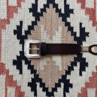 Black Leather Concho Belt - 25” - 28”
