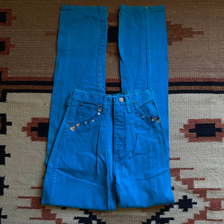 Vintage Bejeweled Blue Silverlake Wranglers 26 inch waist for Women