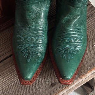 Vintage Emerald Green Justin Cowboy Boots, Women’s 7.5