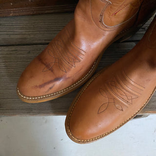 Brown 70s Cowboy Boots - Men’s 9 D / Women’s 10.5