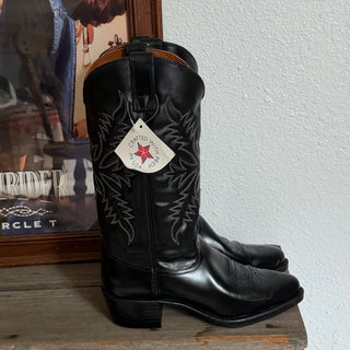 Classic Black Texas Cowboy Boots - Men’s 8 / Women’s 9.5