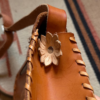 1970s Deer Scene Tooled Leather Cowgirl Purse