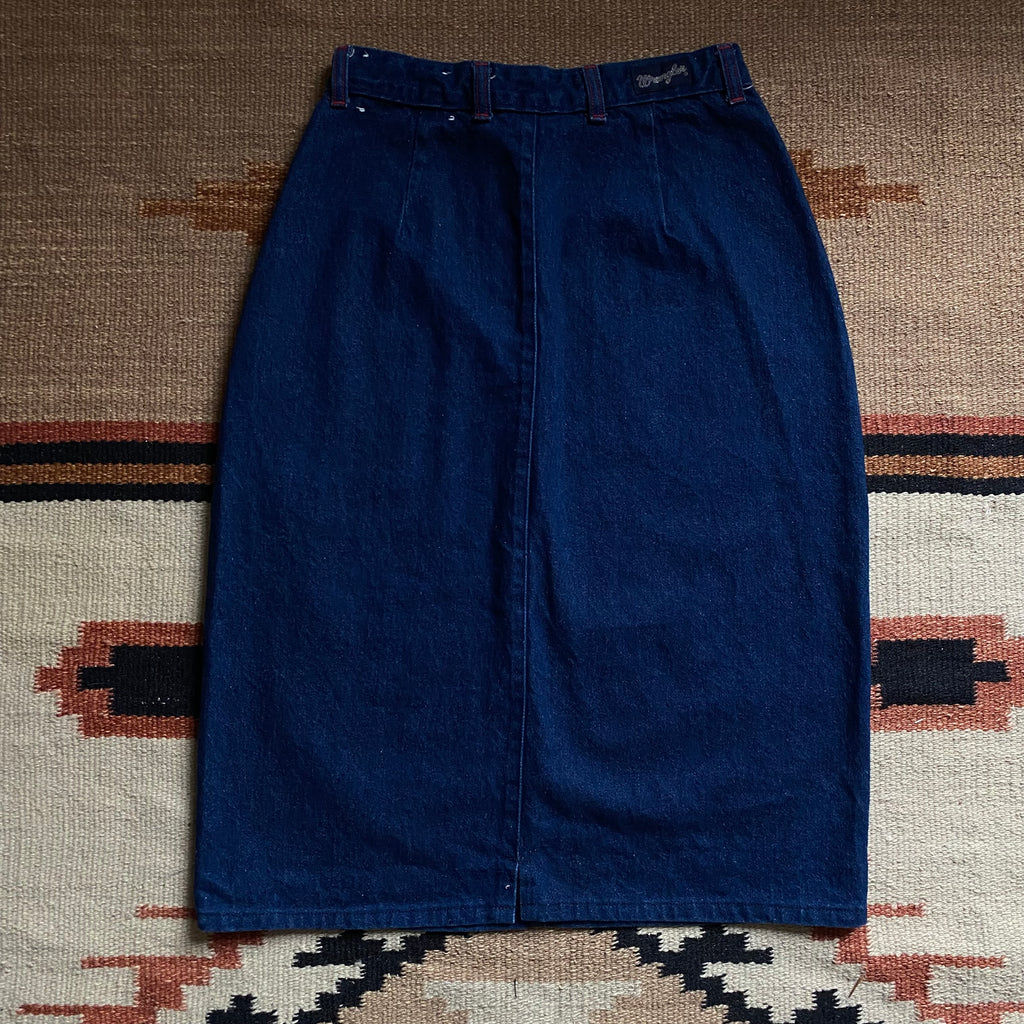 Navy Blue Wrangler Denim Skirt 25”