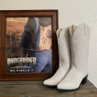White Suede Texas Cowboy Boots - Women’s 7.5