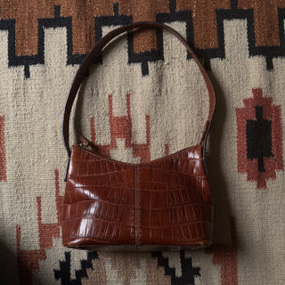 Vintage Chestnut Checkered Leather Bag