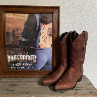 Brown Concho Cowboy Boots - Men’s 7 & 8 / Women’s 8.5, 9.5 & 10