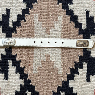White Wrangler Concho Belt - 26” - 28”