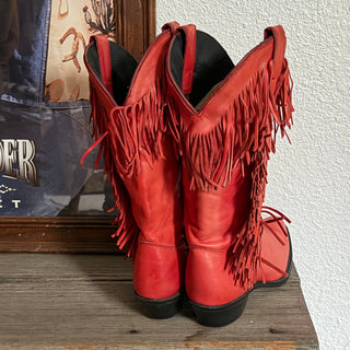 Red Fringe Cowboy Boots - Women’s 6.5