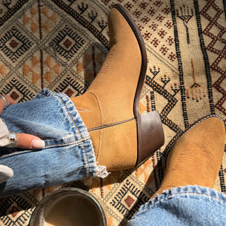 Honey Suede Texas Cowboy Boots - Women’s 6, 6.5, 7 & 7.5