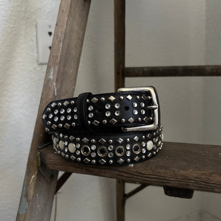 Bejeweled Leather Belt 31” - 34”