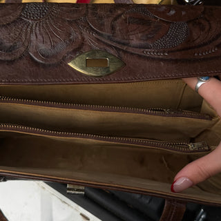 1950s Dark Leather Cowgirl Purse