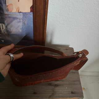 Vintage Chestnut Checkered Leather Bag