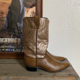 Lizard Pattern Cowboy Boots - Women’s 8.5