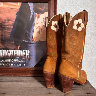 Vintage Acme Flower Power Cowboy Boots, Women’s 7