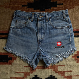 Vintage Levi Lifeguard Jean Shorts 26 inch waist for Women