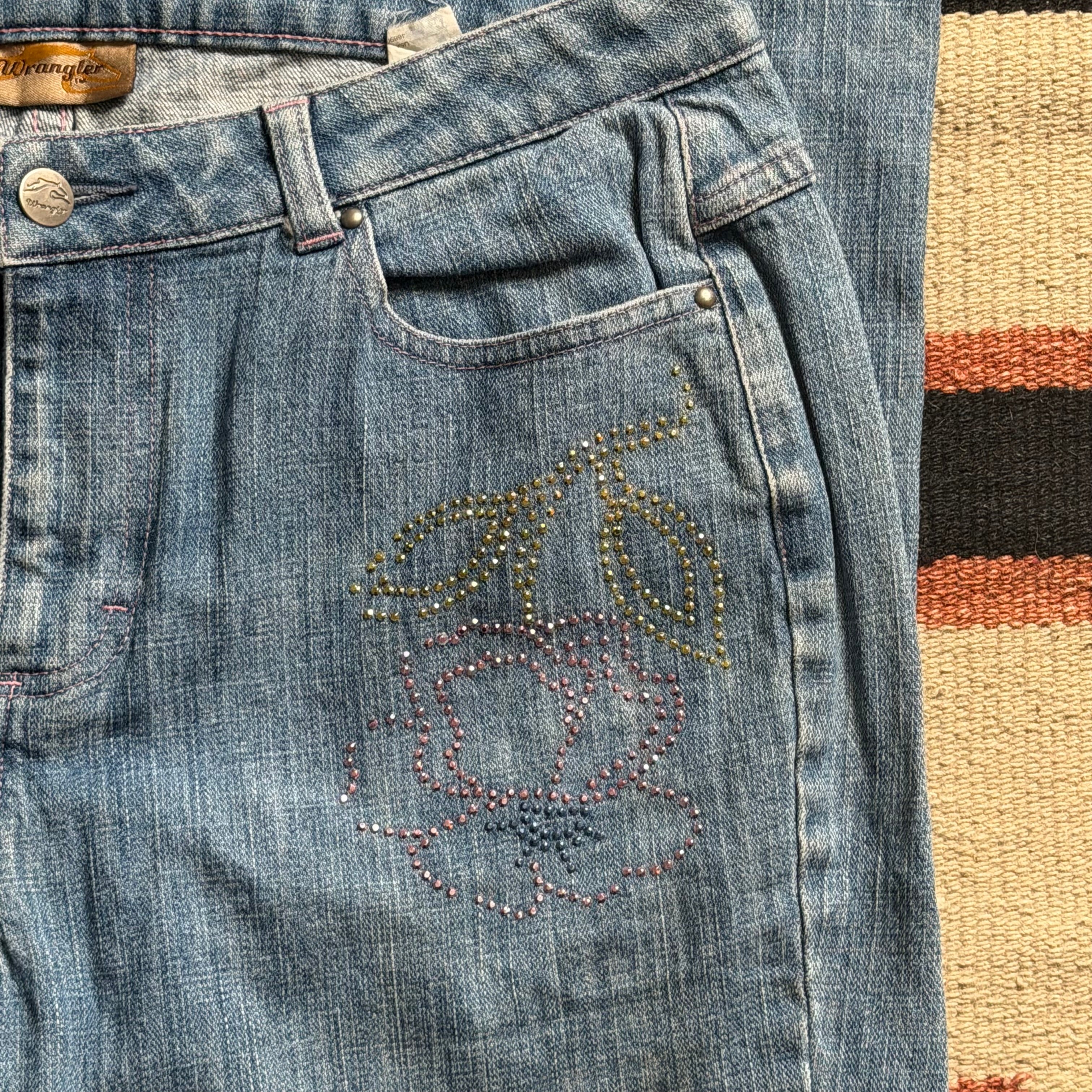 Bejeweled Bootcut Wranglers 33”