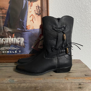 Black Fringe Cowboy Boots - Women’s 10