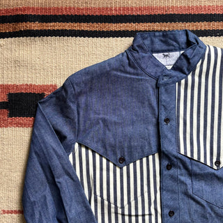 Striped Denim Cowgirl Shirt - Small