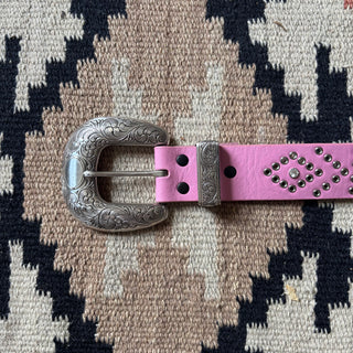 Pink Studded Belt - Sizes 32” - 34”