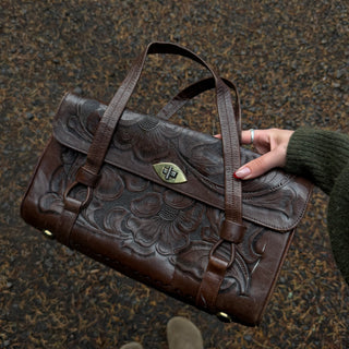 1950s Dark Leather Cowgirl Purse