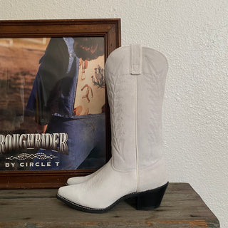 White Suede Texas Cowboy Boots - Women’s 7.5
