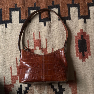 Vintage Chestnut Checkered Leather Bag