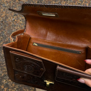 1950s Dark Leather Cowgirl Purse