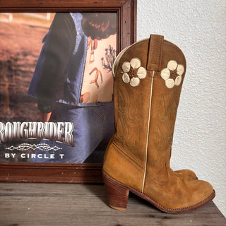 Vintage Acme Flower Power Cowboy Boots, Women’s 7