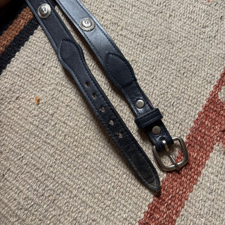Navy Concho Belt - 30” - 32”