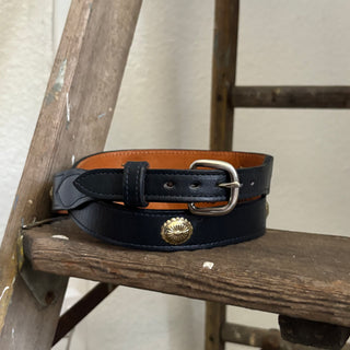 Black and Gold Concho Belt 27” - 33”