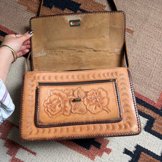 1960s Tooled Leather Deer Purse