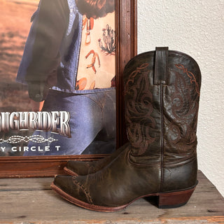Vintage Olive Green Tony Lama Cowboy Boots, Women’s 9.5