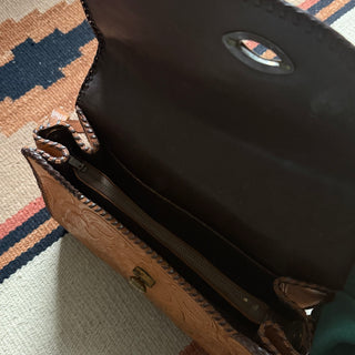 60s Tooled Leather Granny Bag