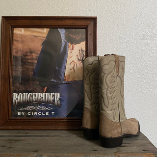 Tan Suede Cowboy Boots - Women’s 6.5