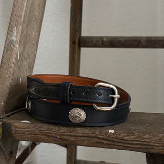 Navy Concho Belt - 30” - 32”